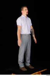 Whole Body Man Shoes Shirt Trousers Average Standing Studio photo references